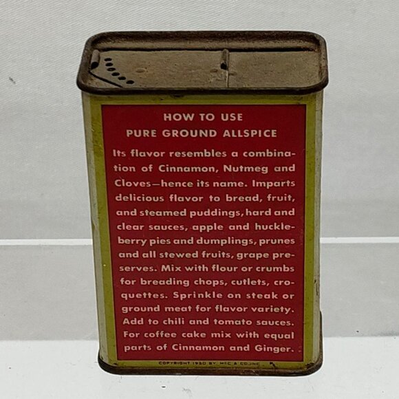 Schilling Allspice Pure Ground 2 Oz. Tin Can Container Vintage Kitchen Decor VTG - Picture 2 of 6